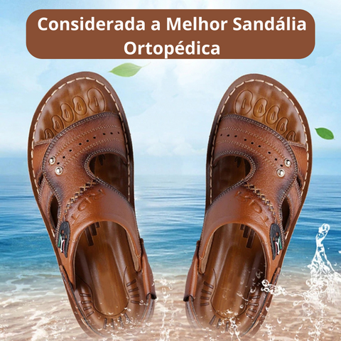 Sandália de Couro Ortopédica